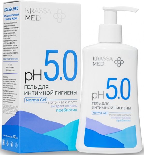 Изображение товара Гель для интимной гигиены Krassa med норма 250мл Гель для интимной гигиены Krassa med норма 250мл фотография