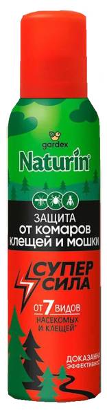 Аэрозоль Gardex Naturin от комаров клещей и мошки 150мл фотография