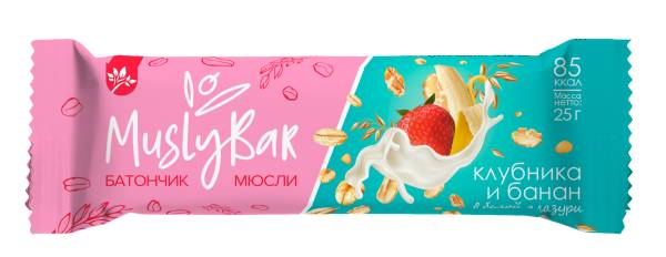 Изображение товара Батончик мюсли MuslyBar клубника банан в белой глазури 25г Батончик мюсли MuslyBar клубника банан в белой глазури 25г фотография