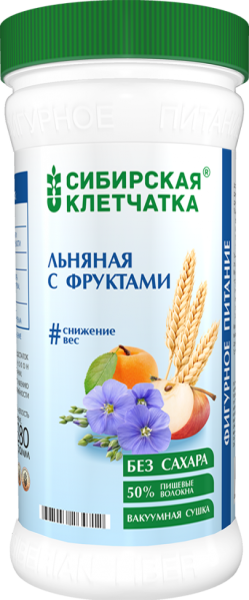 Изображение товара Клетчатка льняная сибирская (фрукты) банка 280гр Клетчатка льняная сибирская (фрукты) банка 280гр фотография